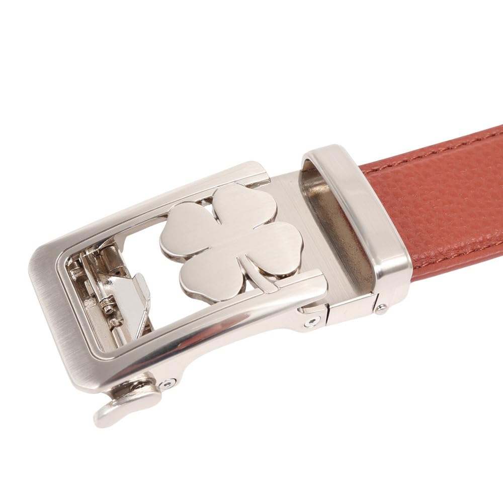 503604 BLACK CLOVER レザーベルト ブラッククローバー Black Clover New Live Lucky Clover Slide Whiskey Brown Cut